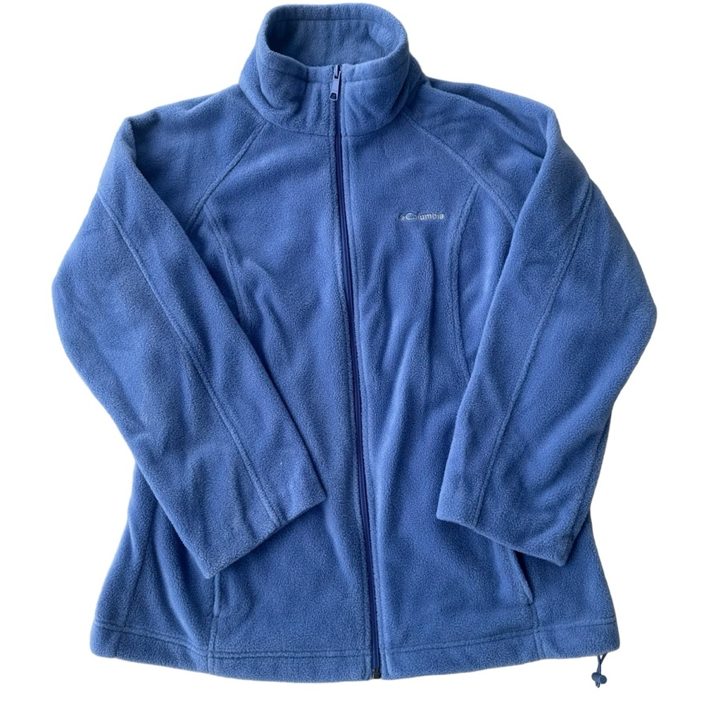 Columbia Womens Large Blue Full Zip Fleece W/ Zipper Pockets